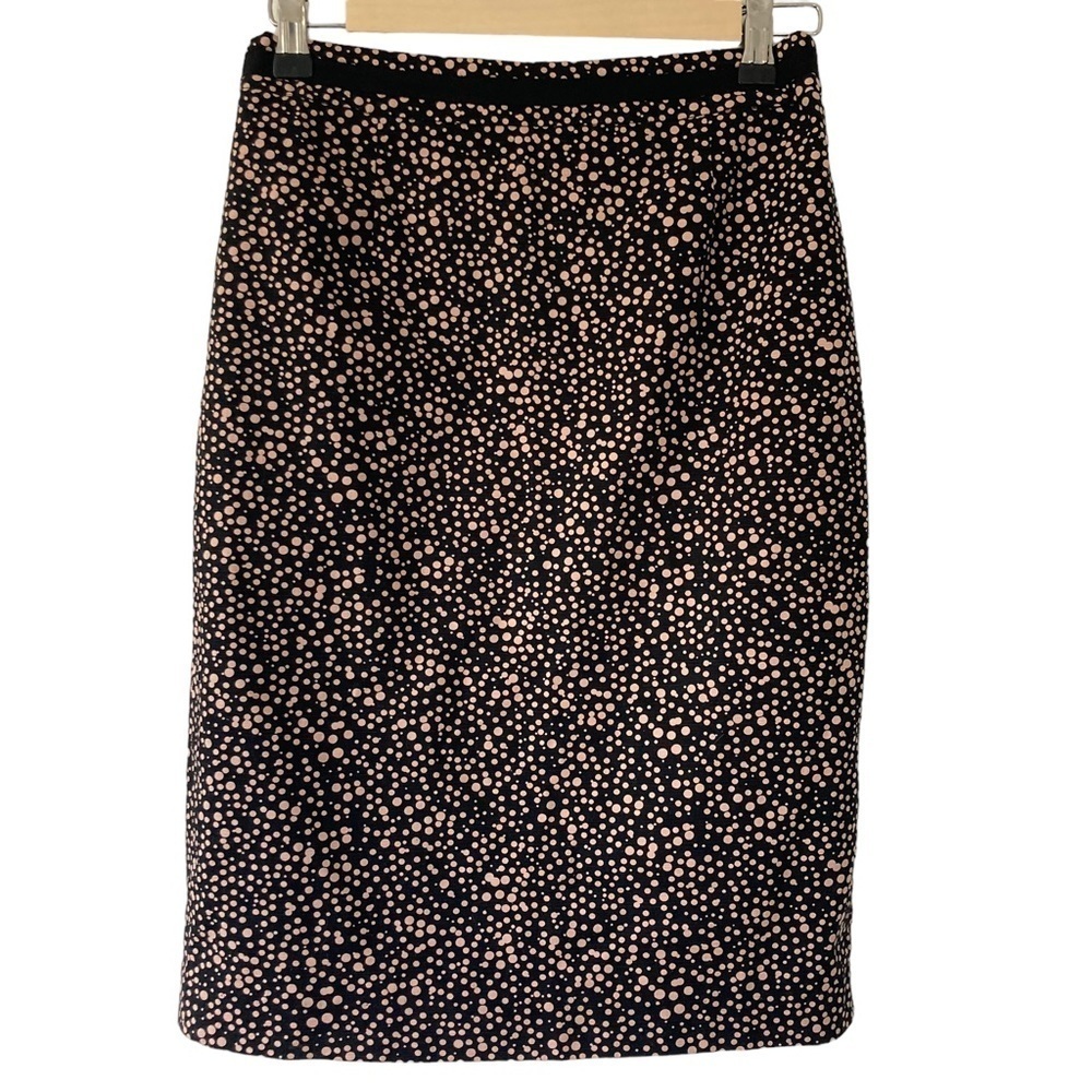 Boden Polka Dot Pencil Skirt Black Pink Size 6